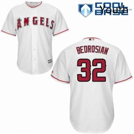 Youth Majestic Los Angeles Angels of Anaheim 32 Cam Bedrosian Replica White Home Cool Base MLB Jersey
